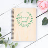 Personalised A5 Wooden Floral Name Notebook