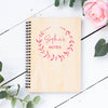 Personalised A5 Wooden Floral Name Notebook