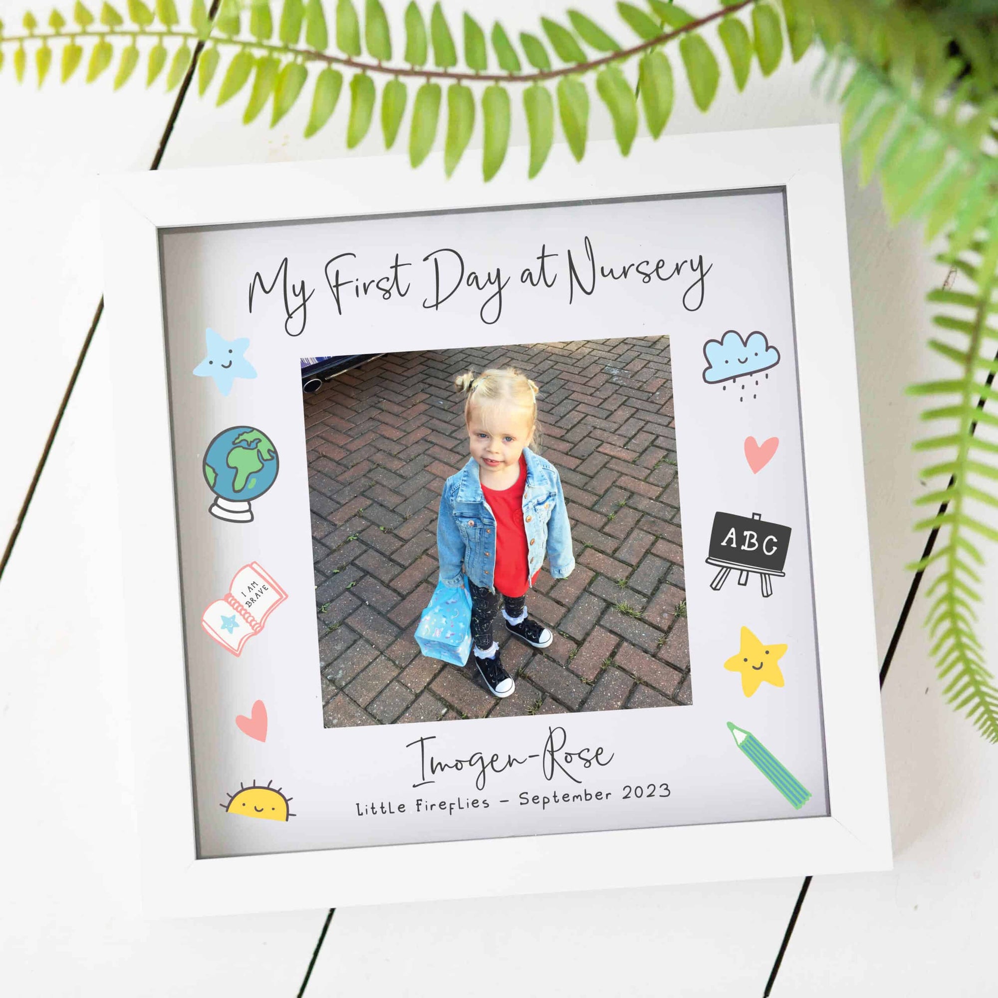 Personalised Glass Photo First Day At Nursery Frame - Multiple Sizes