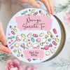 Personalised Pink Metal Round Sweetie Tin