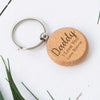 Personalised Round or Rectangle Wooden Keyring