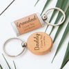 Personalised Round or Rectangle Wooden Keyring
