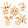 Personalised Wooden Mummy Bear Child Family Tag Keyring