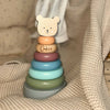 Personalised Wooden Colourful Teddy Stacking Toy
