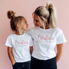 Personalised Matching Adult / Child Bestie Tops - Scripted Font