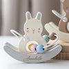Personalised Wooden Bunny Wire and Bead Toy