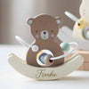 Personalised Wooden Teddy Wire and Bead Toy