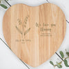 Personalised Birth Flower Heart Shaped Wooden Chopping Board