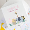 Personalised White Wooden Kids Safari Birthday Card Storage Box