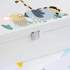 Personalised White Wooden Kids Safari Birthday Card Storage Box