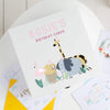 Personalised White Wooden Kids Safari Birthday Card Storage Box