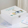 Personalised White Wooden Kids Safari Birthday Card Storage Box