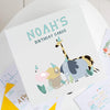 Personalised White Wooden Kids Safari Birthday Card Storage Box