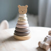 Personalised Wooden Natural Teddy Stacking Toy