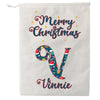 Personalised Blue Christmas Letter Present Sack