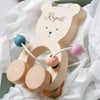 Personalised Wooden Teddy Motor Pull Toy