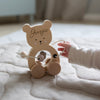 Personalised Wooden Natural Teddy Motor Pull Toy