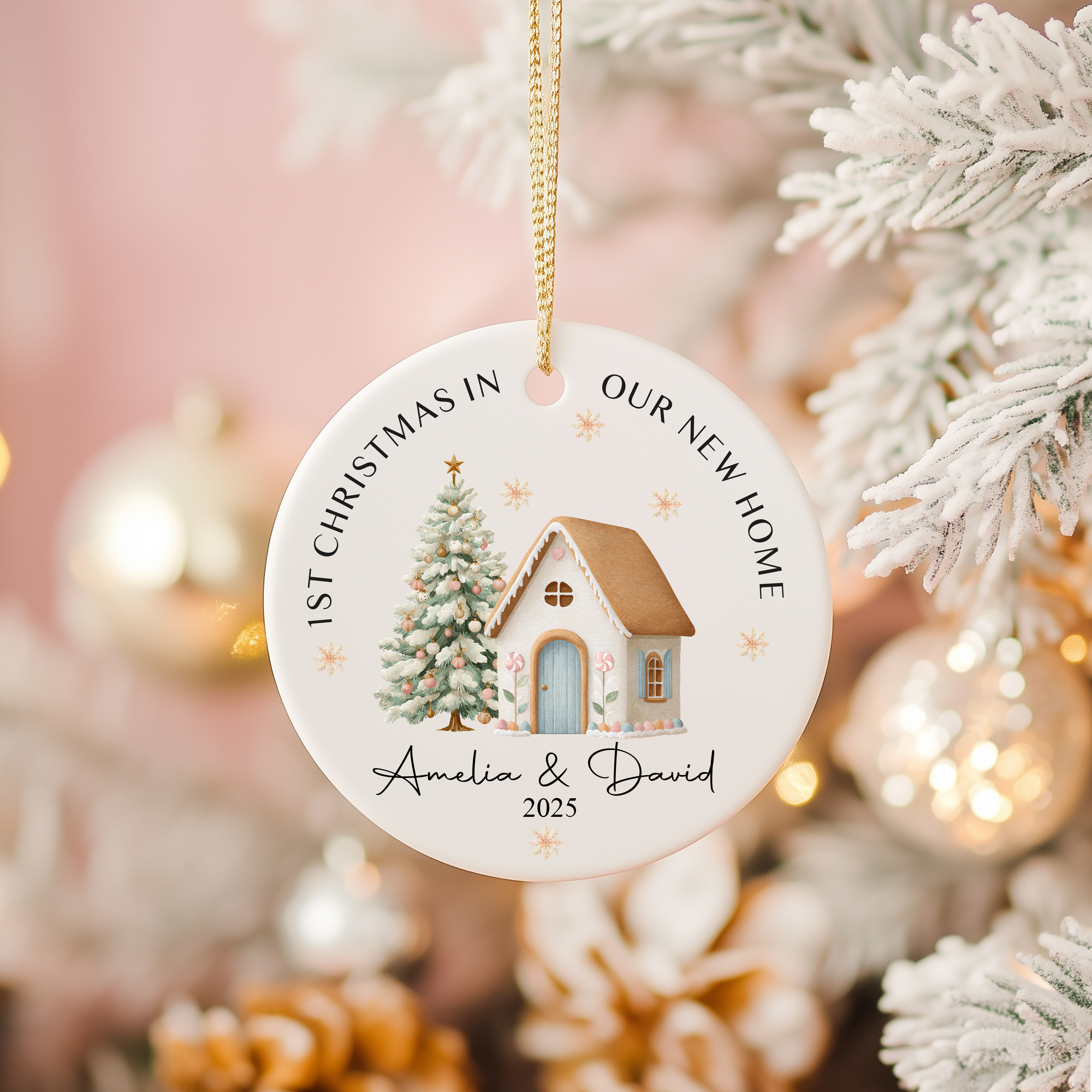 Personalised New Home Christmas Ceramic Bauble