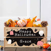 Personalised Pine Halloween Crate - Happy Halloween