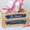 Personalised Christmas Family Wooden Pine Crate - Brush