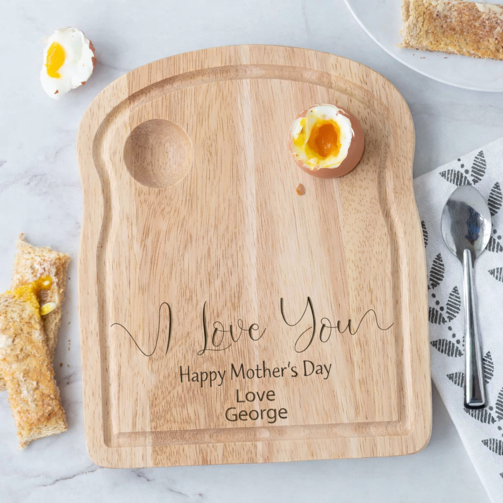 Personalised Wooden I Love You Breakfast Egg Board