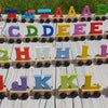 Unicorn Light & Pastel Colours Wooden Letter Toy Train