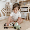Personalised Wooden Farm Tractor Toy with Trailer and Animals