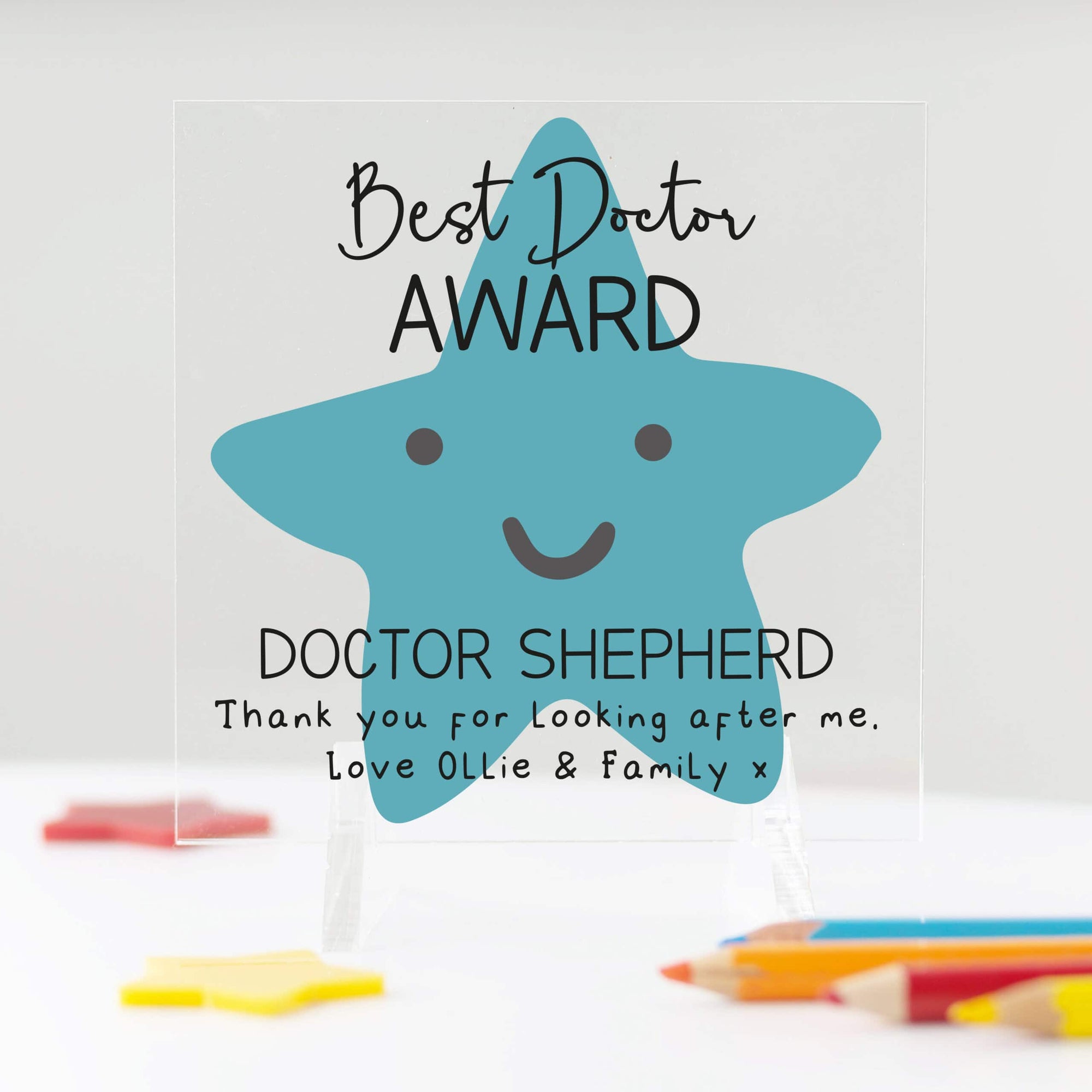 Personalised Best Doctor Award Acrylic Plaque