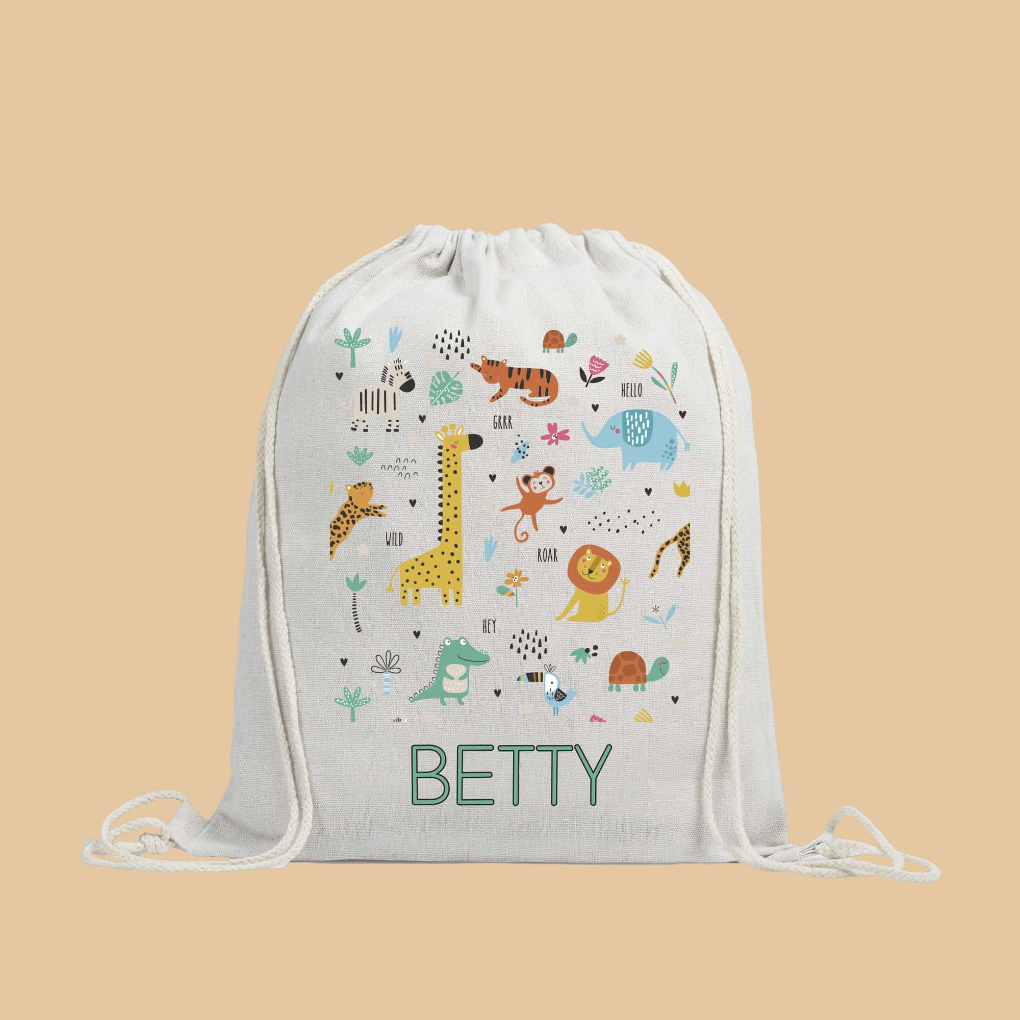 Personalised Safari Themed School/Nursery Bag