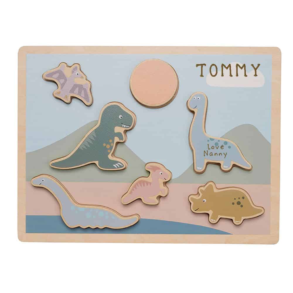 Personalised Wooden Dinosaur Puzzle Toy