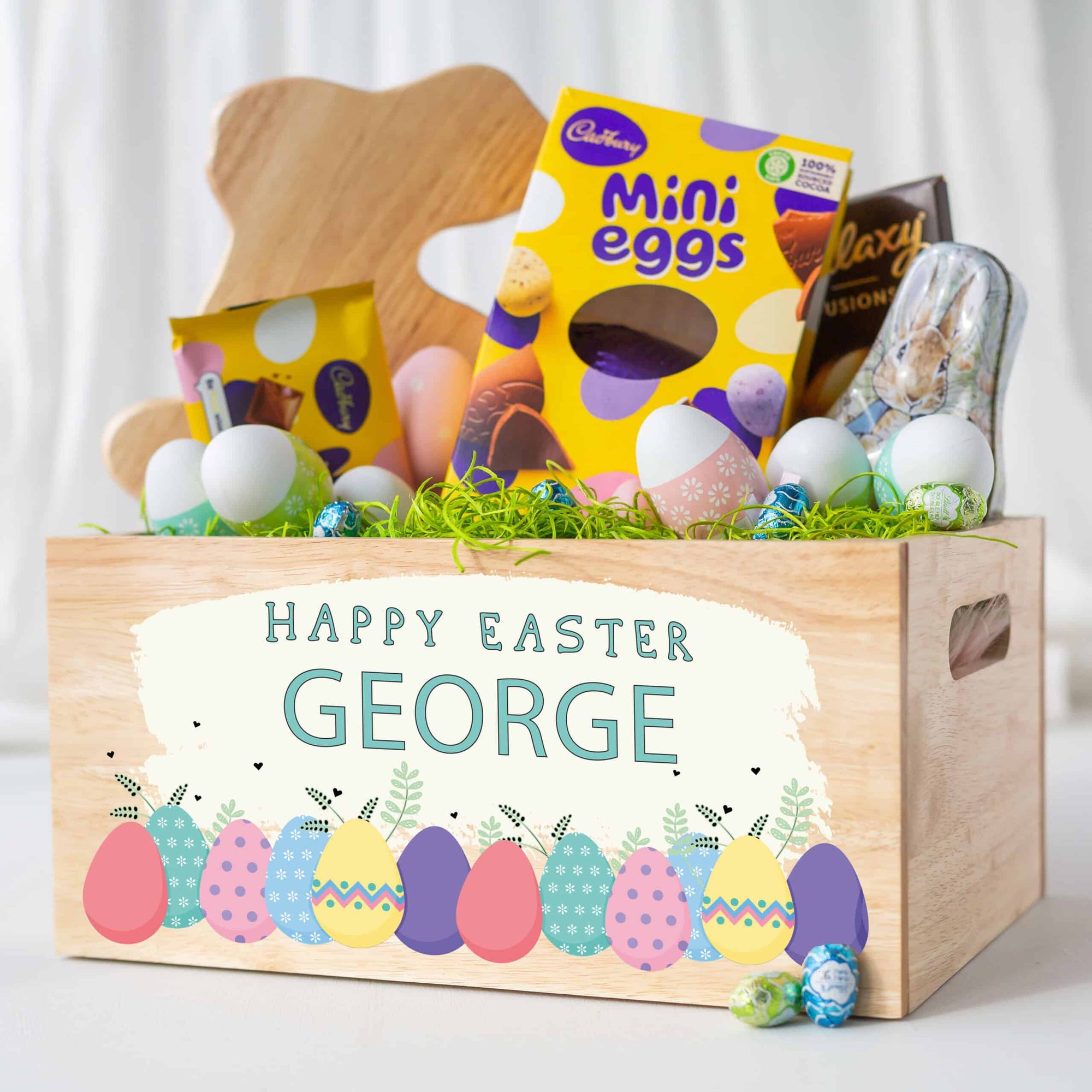 Personalised Large Wooden Easter Crate