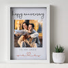 Personalised Mr & Mrs Wedding Engagement Glass Printed Frame - Multiple Sizes
