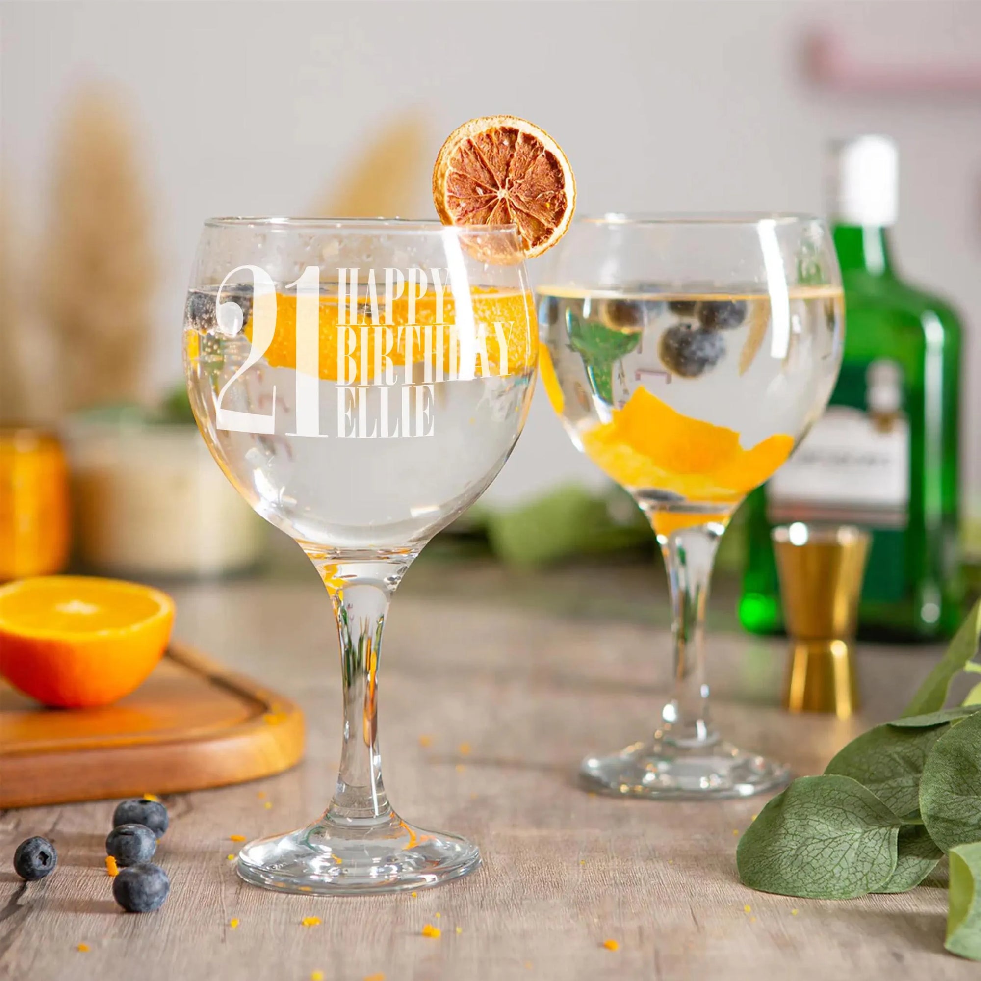 Personalised Birthday Age And Name Gin Glass