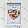 Personalised Photo Heart Glass Printed Frame