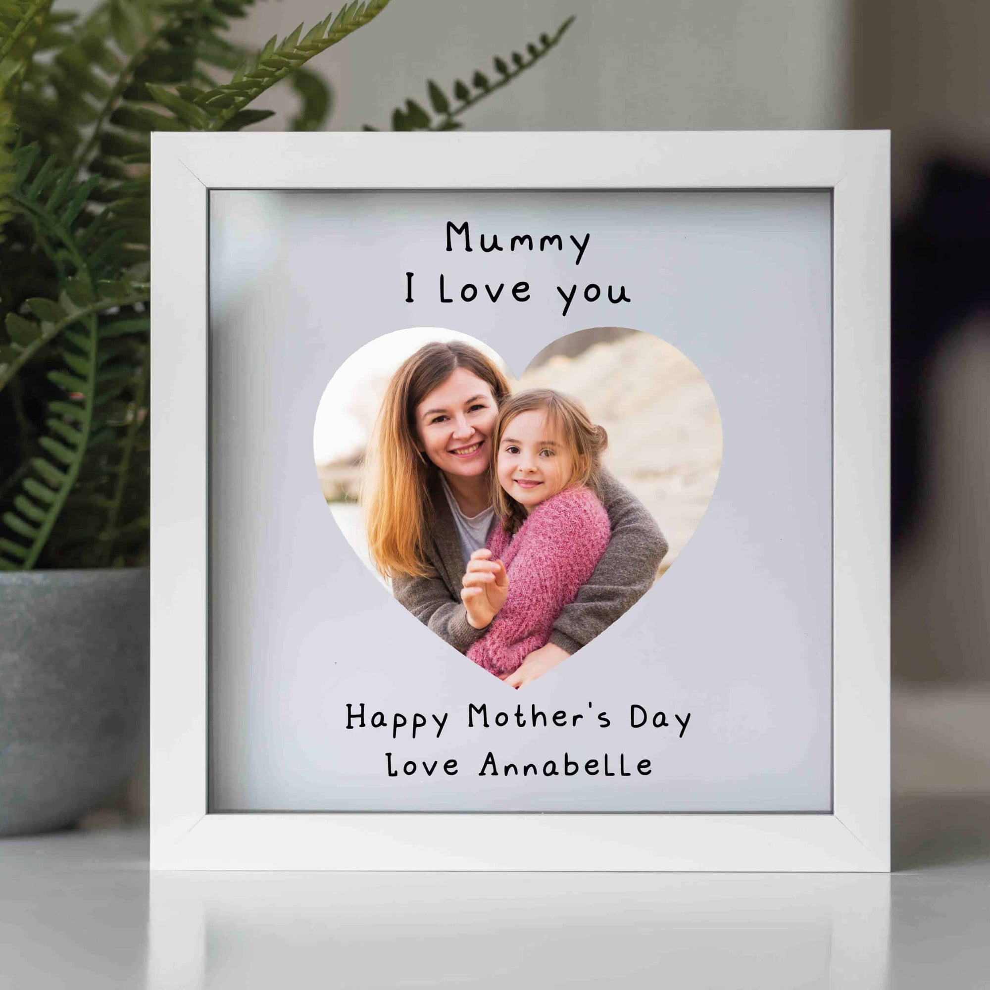 Personalised Love Heart Photo Glass Printed Frame