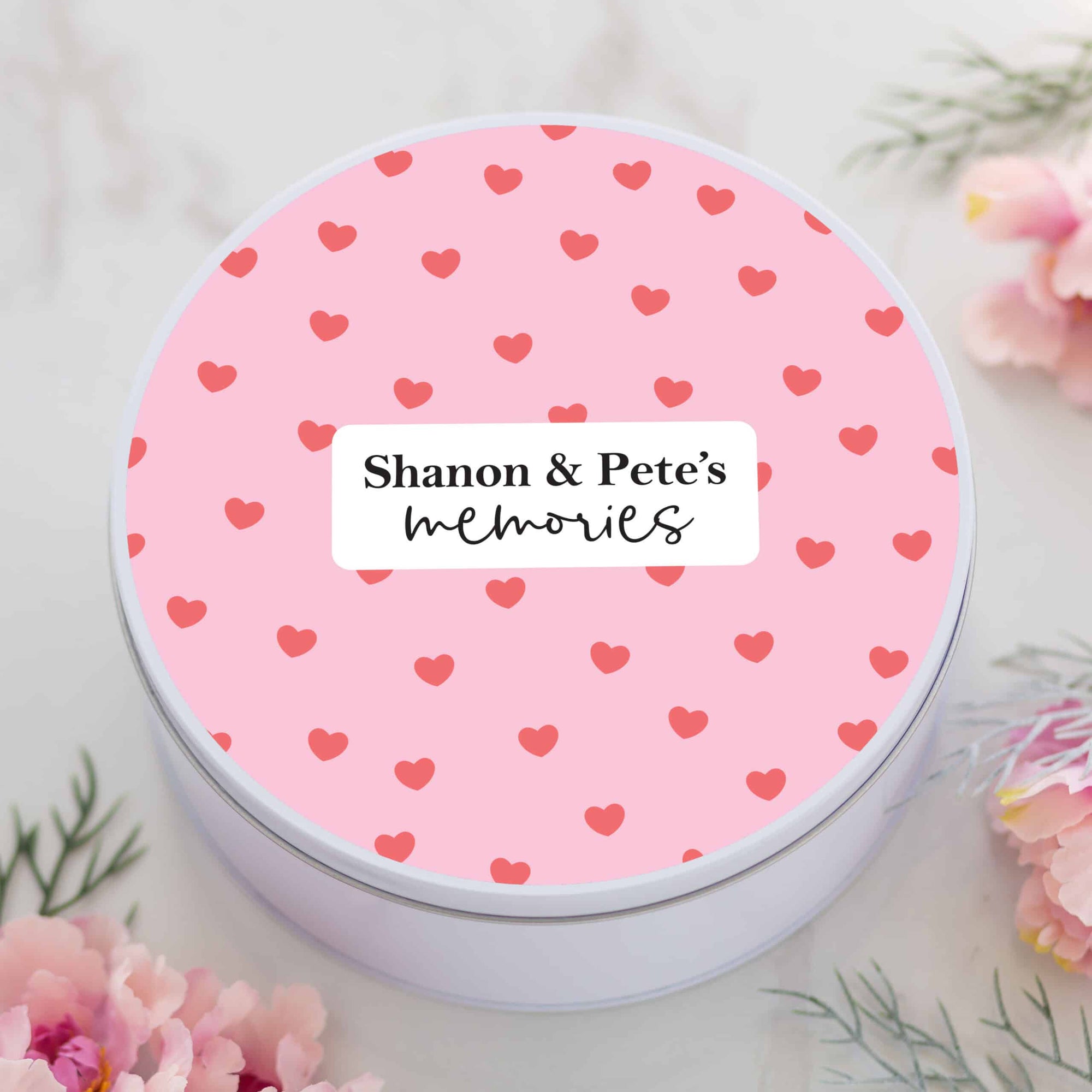 Personalised Valentines Day Couples Memories Tin
