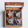 Personalised 4 Watches Wood And Glass Watch Box
