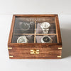 Personalised 4 Watches Wood And Glass Watch Box