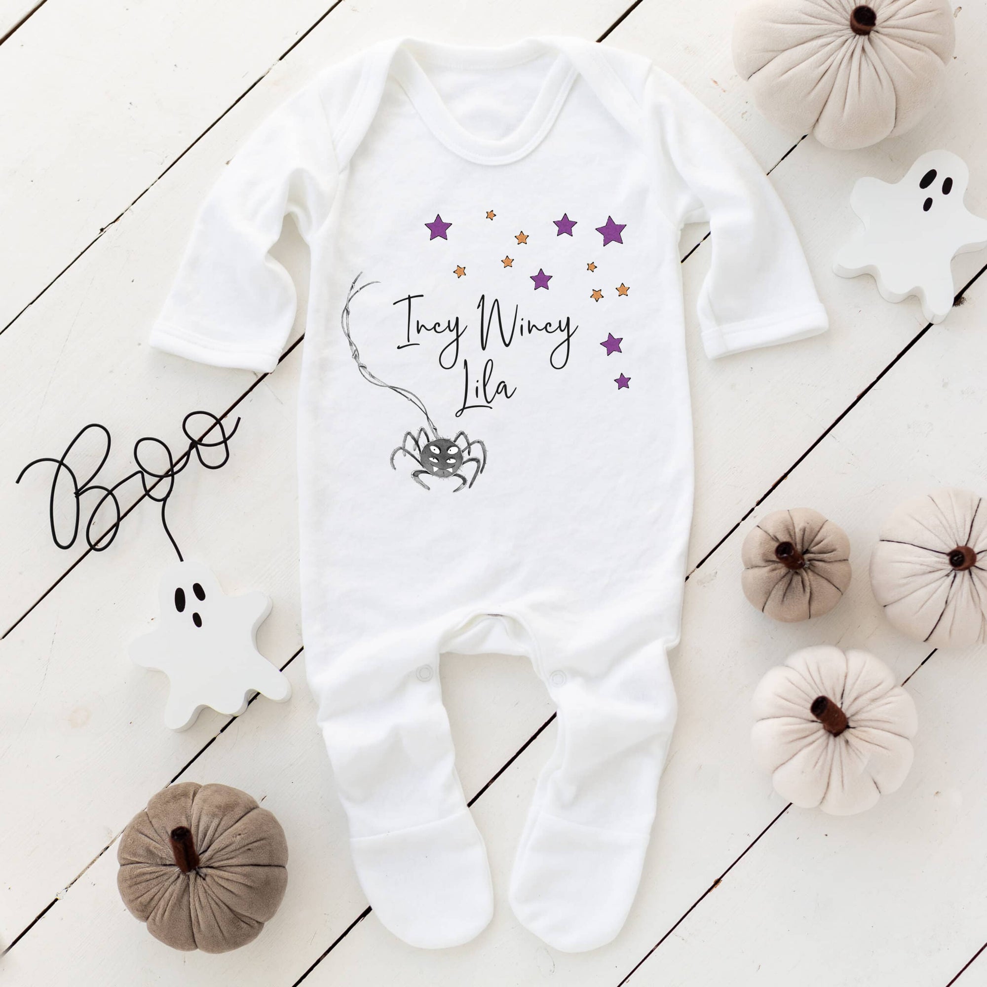 Personalised Baby Halloween Babygrow/Sleepsuit - Incy Wincy