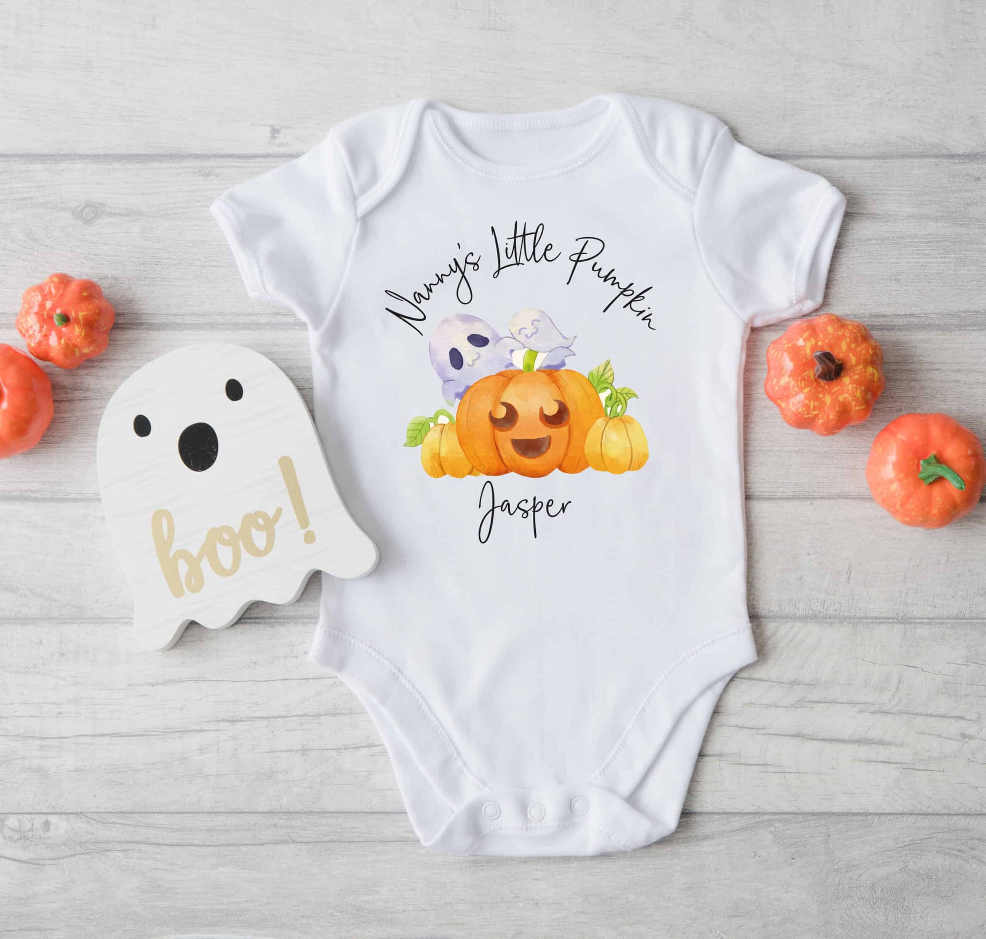 Personalised Baby Halloween Babygrow/Sleepsuit - Little Pumpkin