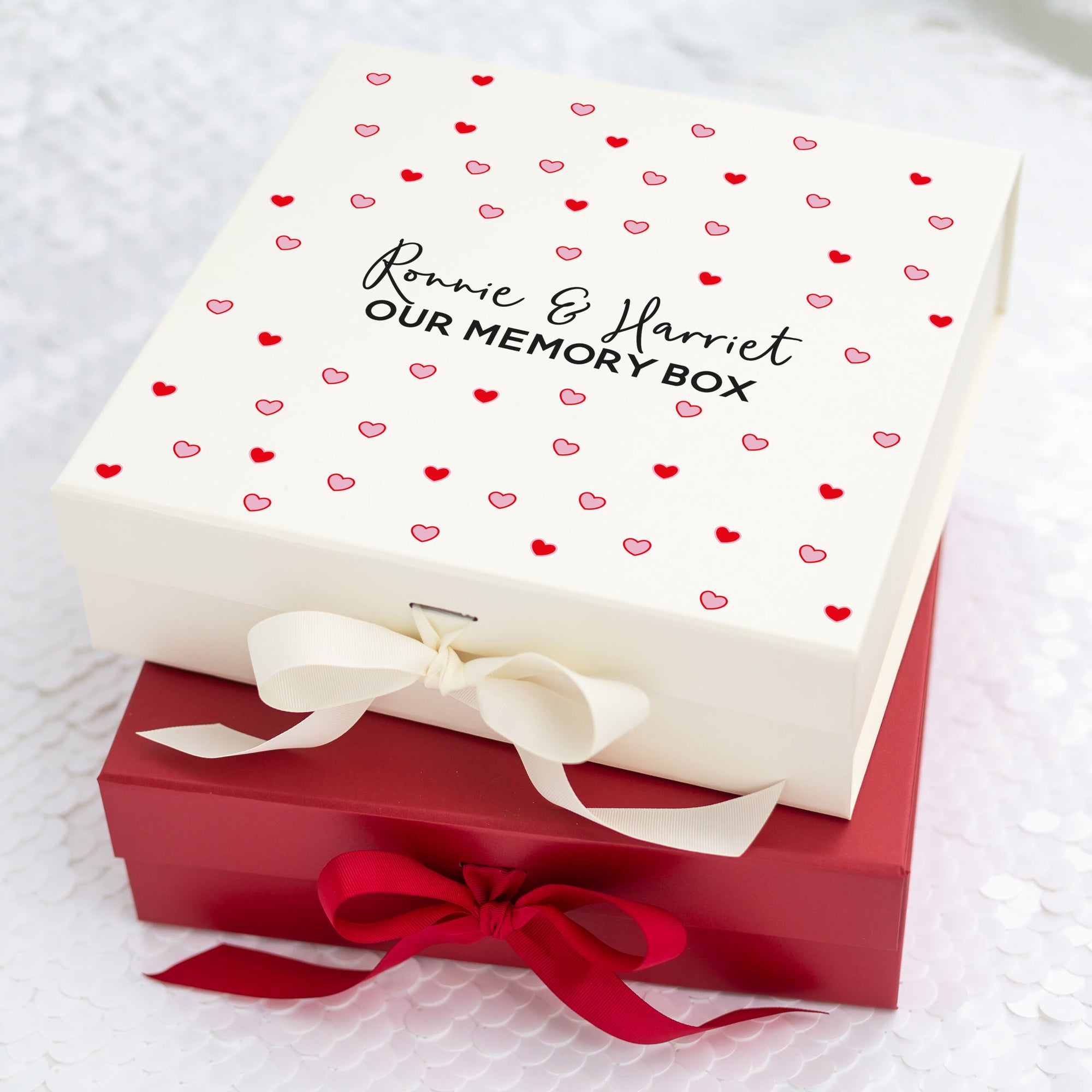 Personalised Mini Hearts Memory Box - Choose Your Colour