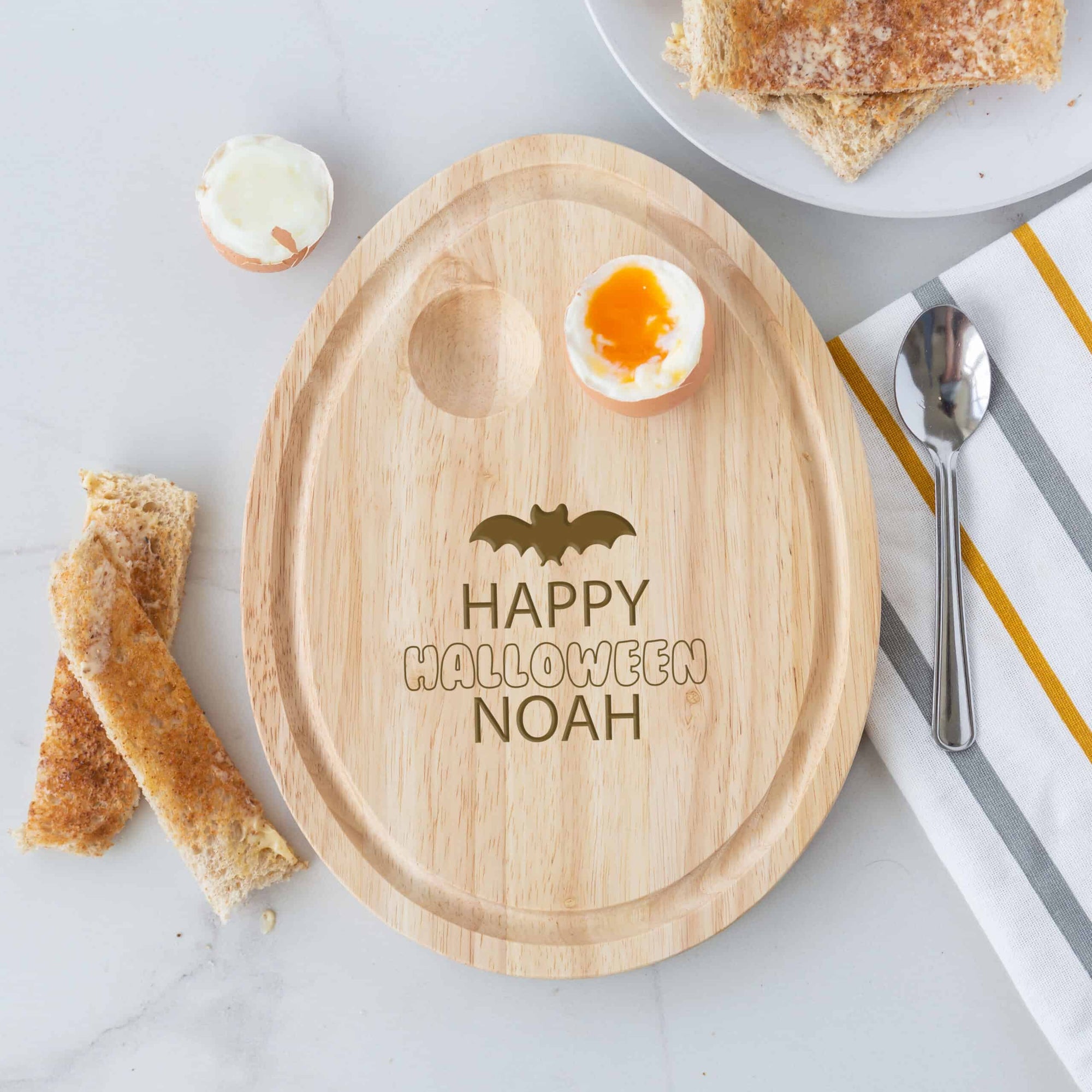 Personalised Wooden Halloween Bat Egg Board