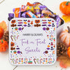 Personalised Metal Square Trick or Treat Sweetie Tin