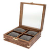 Personalised 4 Watches Wood And Glass Watch Box