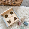 Personalised Wooden Teddy Sorterbox Puzzle Shapes Toy