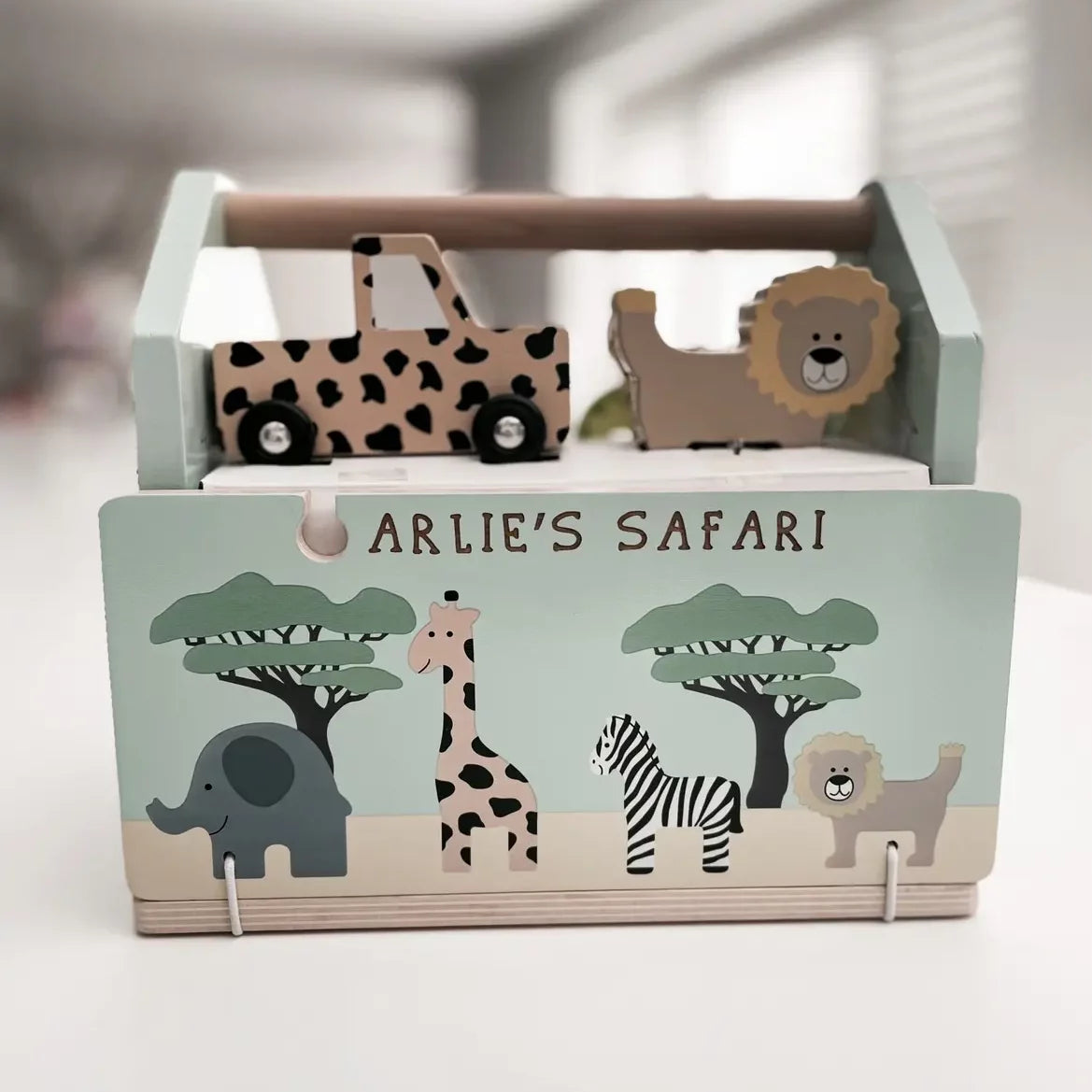Personalised Wooden Animal Safari Train Toy