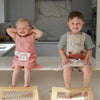 Personalised Children's Cream Bear Linen Apron