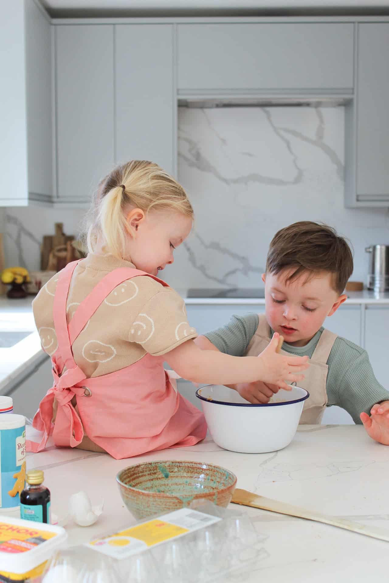 Personalised Children's Cream Bear Linen Apron