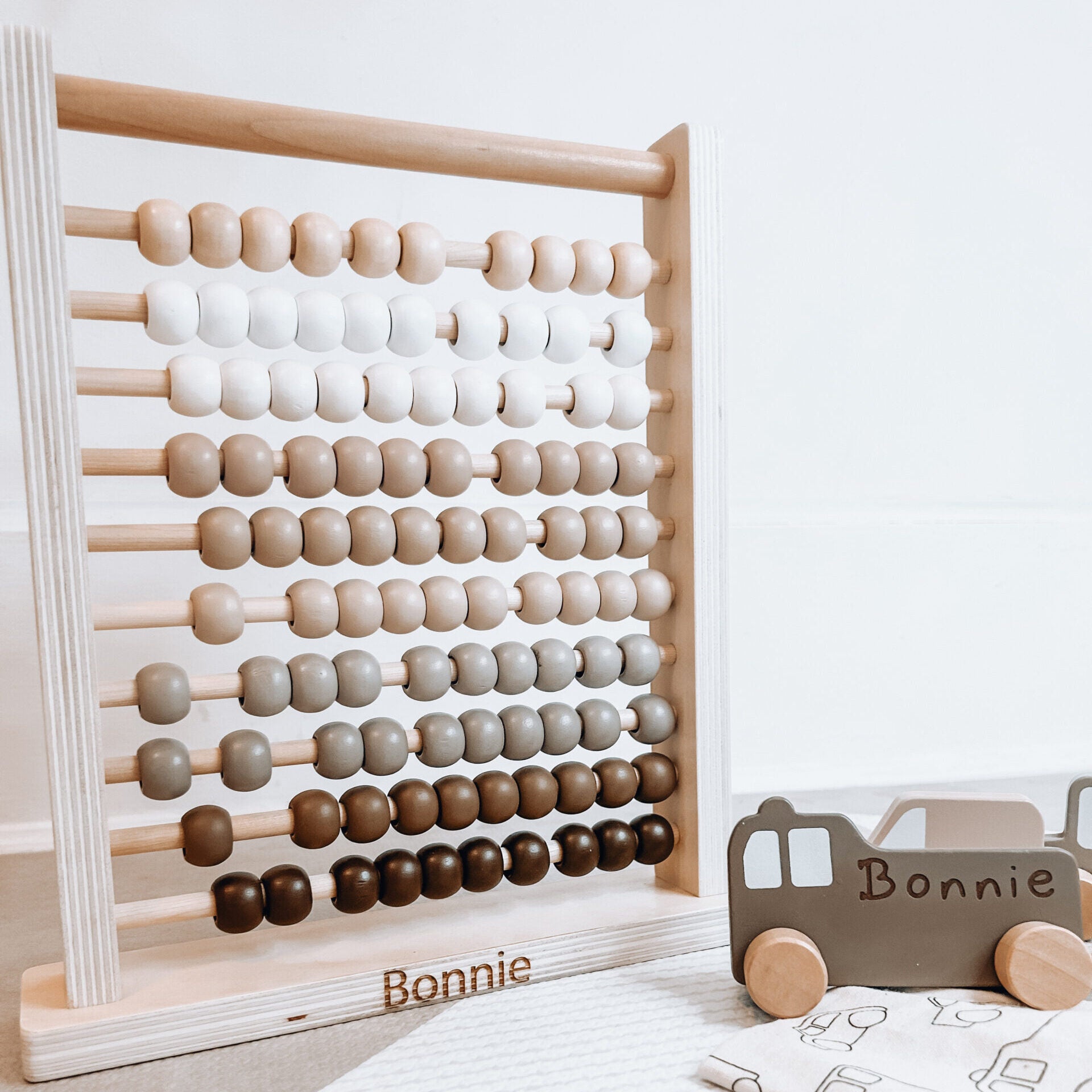 Personalised Wooden Neutral My First Car Push Toy