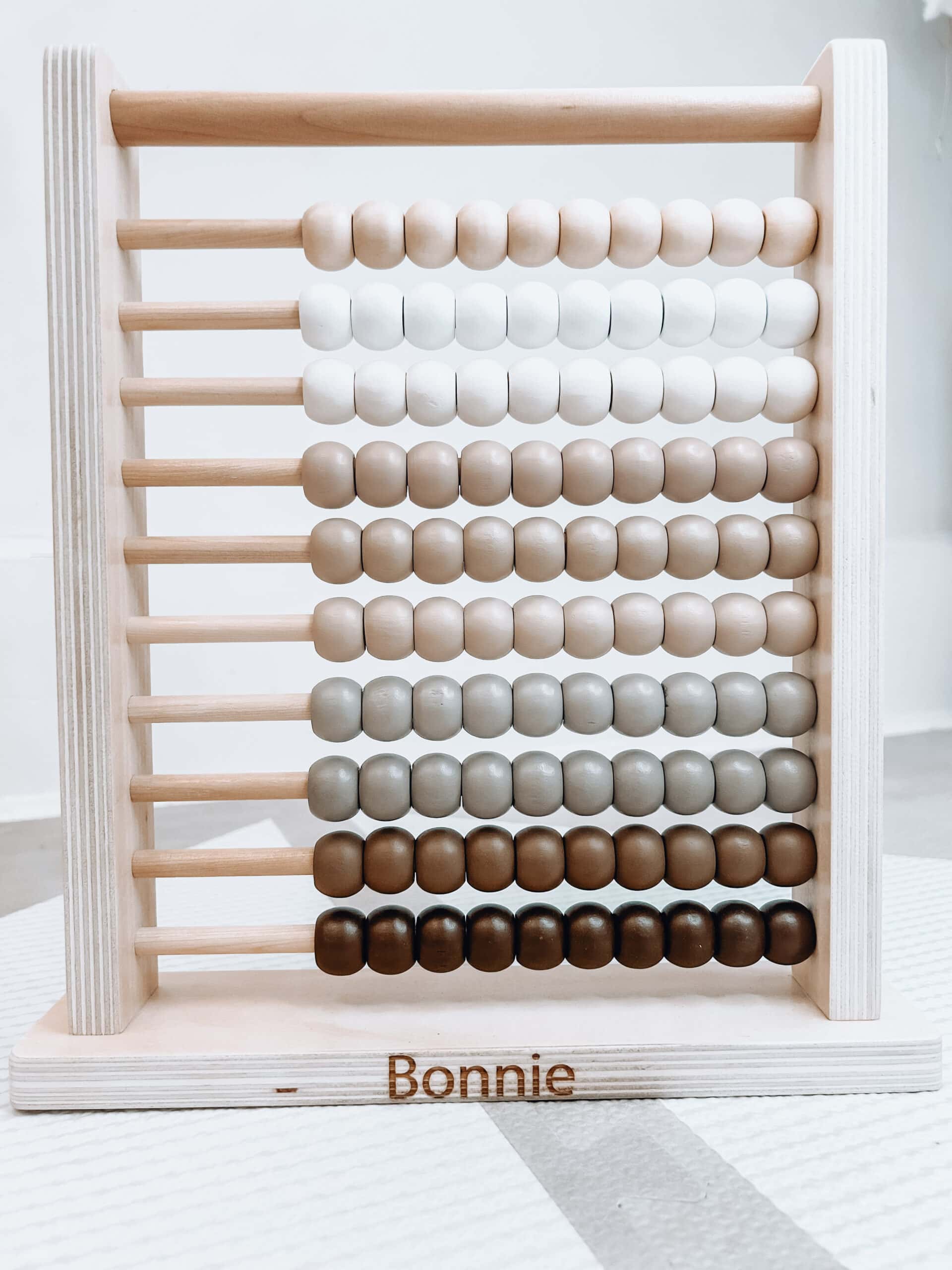 Personalised Wooden Cream Abacus Toy